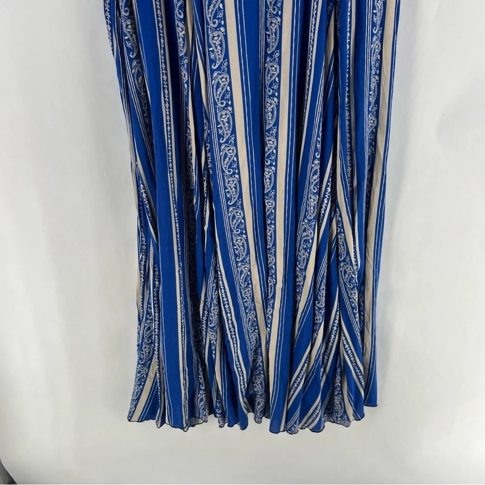 Free People After The Storm‎ Maxi Dress Button Front Paisley 3/4 Sleeve Boho